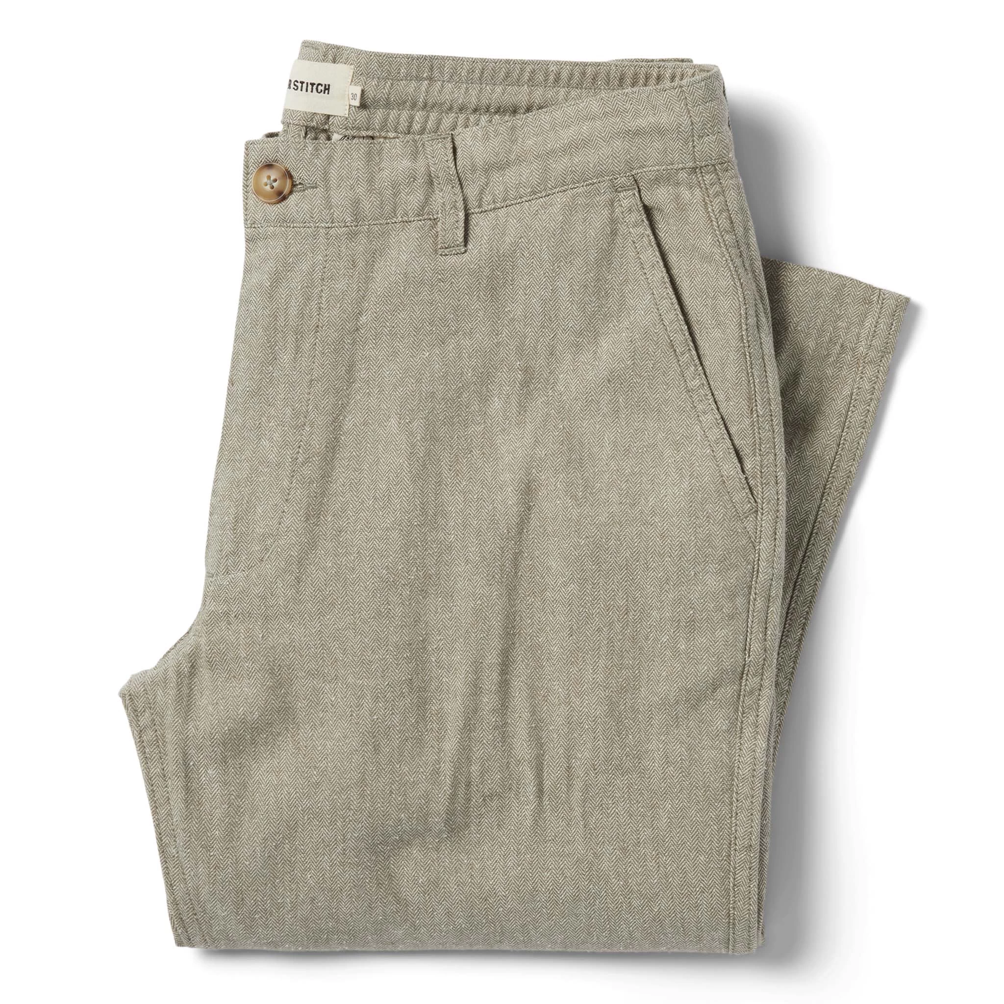 The Easy Pant In Olive Herringbone 3 The Easy Pant In Olive Herringbone