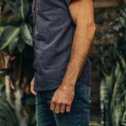 The Short Sleeve Jack In Blue Stripe -Fashion Clothes instock m q222 ssjack bluestripe 004