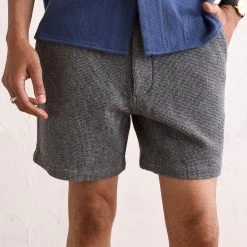 The Apres Short In Charcoal Waffle -Fashion Clothes instock m q223 Apres Short CharcoalWaffle 004