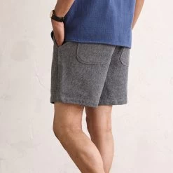 The Apres Short In Charcoal Waffle -Fashion Clothes instock m q223 Apres Short CharcoalWaffle 005