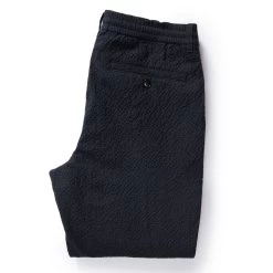 The Easy Pant In Heather Navy Seersucker -Fashion Clothes instock m q223 Easy Pant Heather Navy Seersucker 003