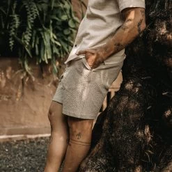 The Easy Short In Heather Eucalyptus Seersucker -Fashion Clothes instock m q223 Easy Short Heather Eucalyptus Seersucker 006