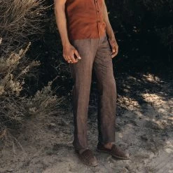 The Sheffield Trouser In Cocoa Linen -Fashion Clothes instock m q223 SheffieldTrouser CocoaLinen Lifestyle 001