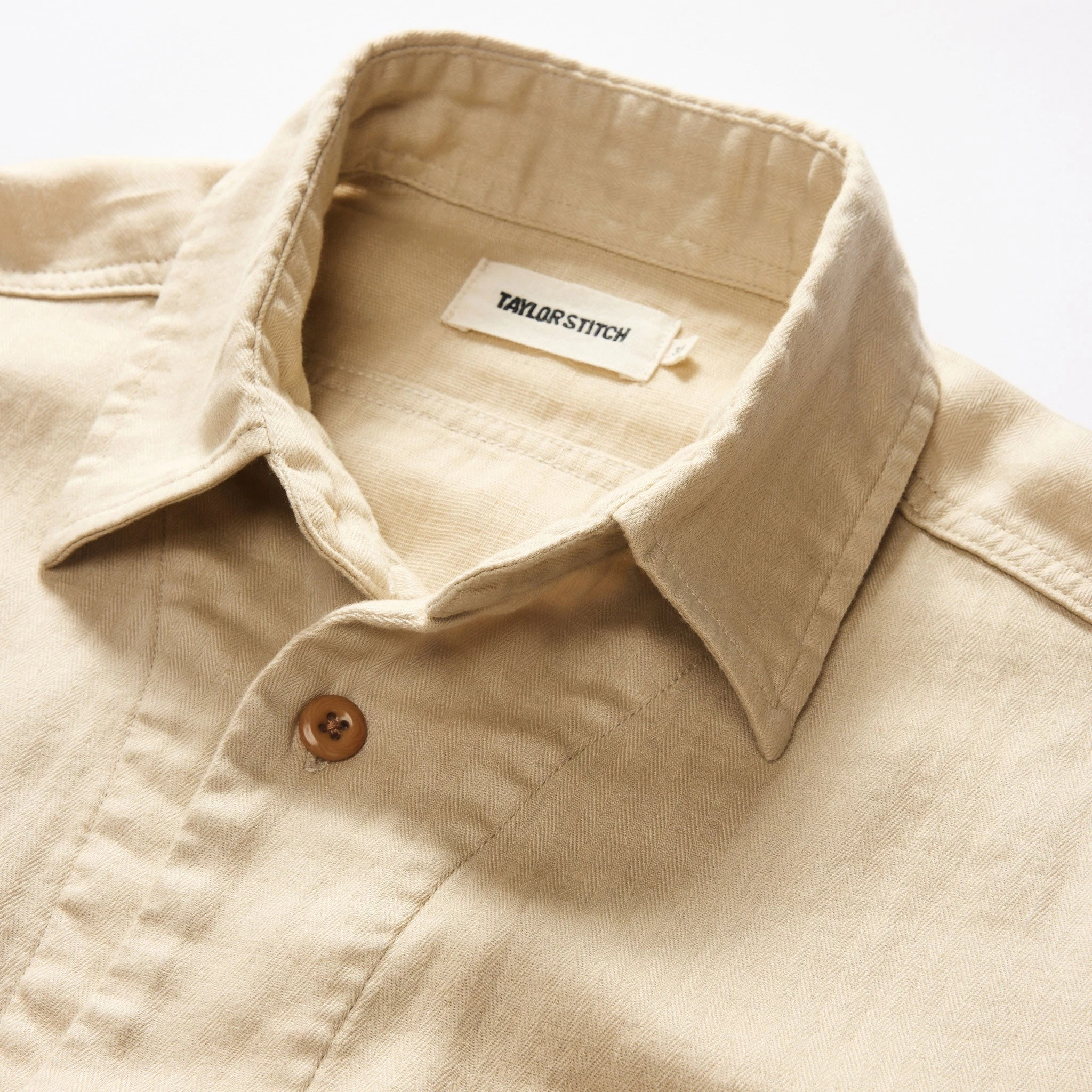 The Short Sleeve Officer Shirt In Dune Double Cloth 7 The Short Sleeve Officer Shirt In Dune Double Cloth - Image 5