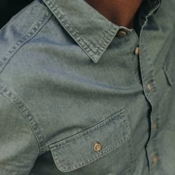 The Ledge Shirt In Sun Bleached Chambray -Fashion Clothes instock m q321 ledge sun bleached chambray 004