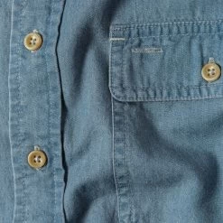 The Ledge Shirt In Sun Bleached Chambray -Fashion Clothes instock m q321 ledge sun bleached chambray 006