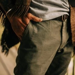 The Slim Foundation Pant In Organic Olive -Fashion Clothes instock m q321 slim olive 003