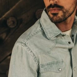 The Western Shirt In Washed Denim 11 The Western Shirt In Washed Denim -Fashion Clothes instock m q321 western washed denim 003