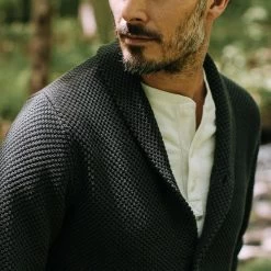 The Crawford Sweater In Charcoal -Fashion Clothes instock m q322 crawford charcoal 003