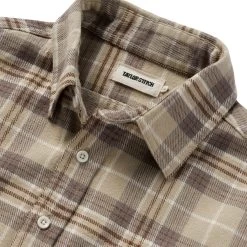 The Ledge Shirt In Fossil Plaid -Fashion Clothes instock m q322 ledge shirt fossilplaid 005