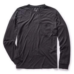 The Cotton Hemp Long Sleeve Tee In Charcoal