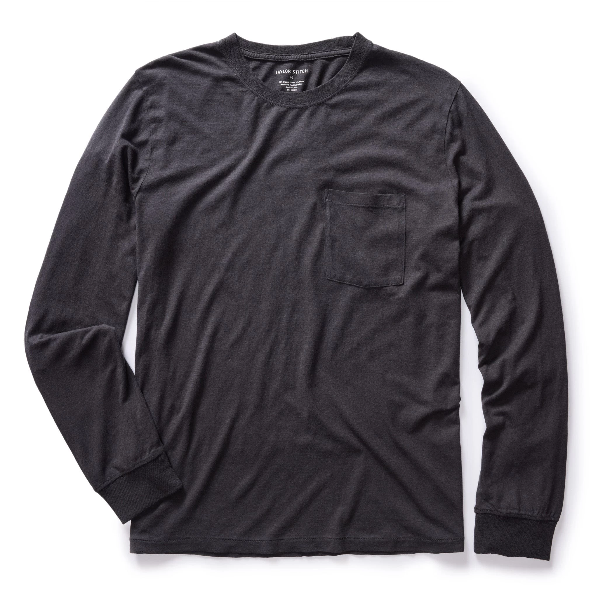 The Cotton Hemp Long Sleeve Tee In Charcoal 3 The Cotton Hemp Long Sleeve Tee In Charcoal