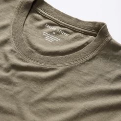 The Cotton Hemp Tee In Olive -Fashion Clothes instock m q323 Cotton Hemp Tee Olive 002