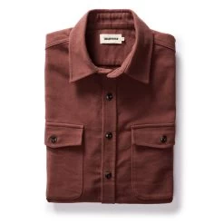 The Maritime Shirt Jacket In Black Cherry Moleskin