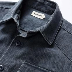 The Shop Shirt In Navy Chipped Canvas -Fashion Clothes instock m q323 The Shop Shirt NavyChippedCanvas 002
