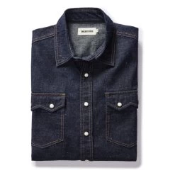 The Frontier Shirt In Rinsed Indigo Denim