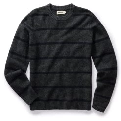 The Lodge Sweater In Charcoal Stripe