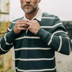 The Rugby In Dark Forest Stripe -Fashion Clothes instock m q323 The Rugby DarkForestStripe 006