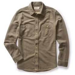 The Utility Shirt In Fatigue Olive French Terry Twill Knit -Fashion Clothes instock m q323 The Utility Shirt FatigueOliveFrenchTerryTwillKnit 559