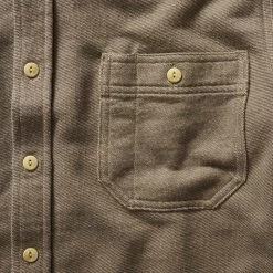 The Utility Shirt In Fatigue Olive French Terry Twill Knit -Fashion Clothes instock m q323 The Utility Shirt FatigueOliveFrenchTerryTwillKnit 561