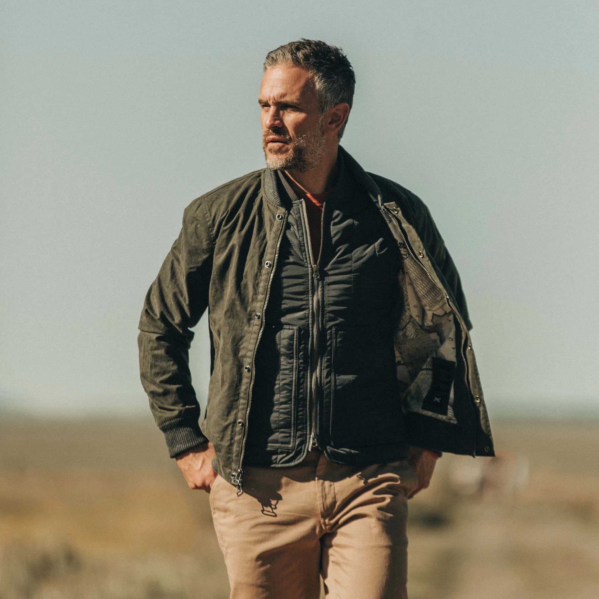 The Bomber Jacket In Waxed Olive 4 The Bomber Jacket In Waxed Olive - Image 2