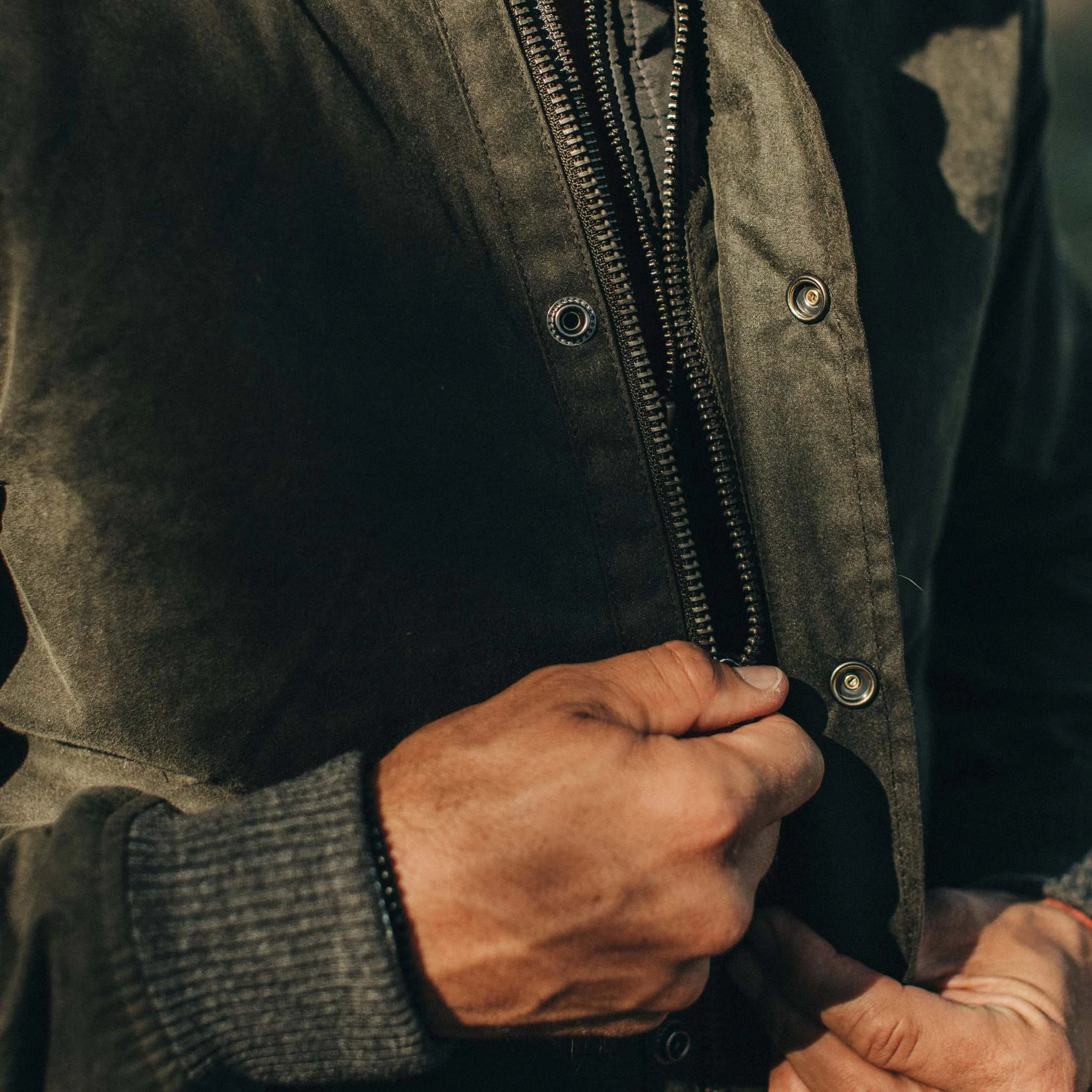 The Bomber Jacket In Waxed Olive 6 The Bomber Jacket In Waxed Olive - Image 4