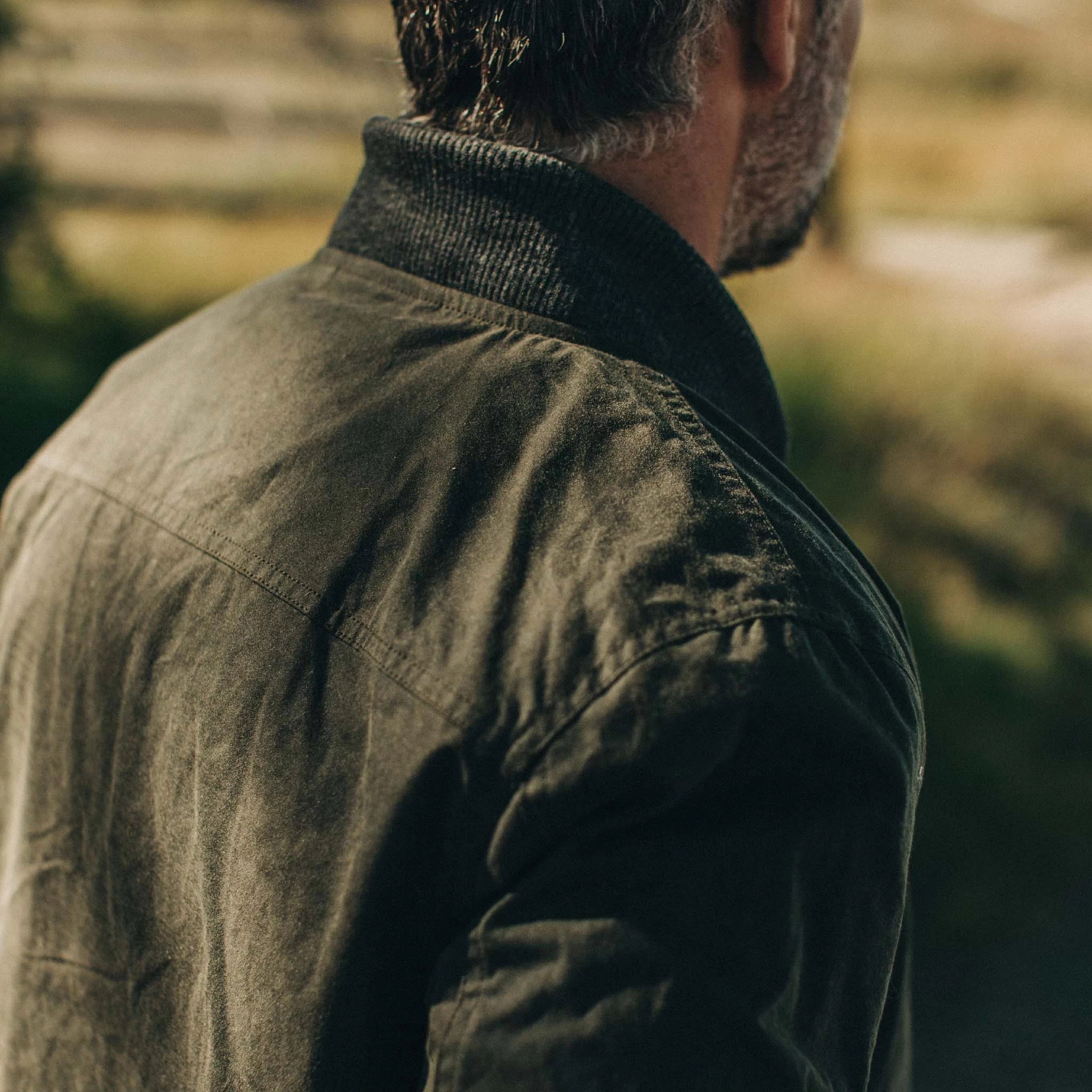 The Bomber Jacket In Waxed Olive 7 The Bomber Jacket In Waxed Olive - Image 5