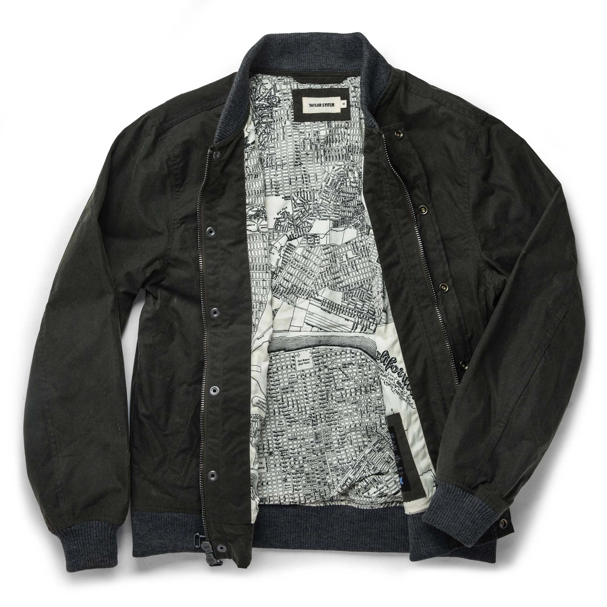 The Bomber Jacket In Waxed Olive 10 The Bomber Jacket In Waxed Olive - Image 8