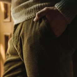 The Democratic Foundation Pant In Olive Cord -Fashion Clothes instock m q421 demo foundation olive cord 003