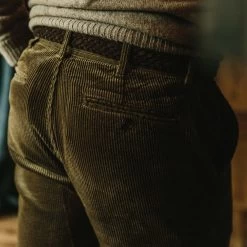 The Democratic Foundation Pant In Olive Cord -Fashion Clothes instock m q421 demo foundation olive cord 004