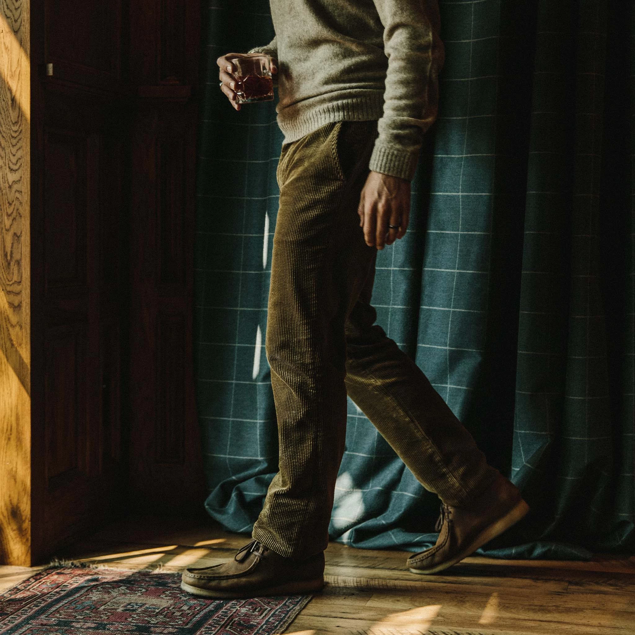 The Democratic Foundation Pant In Olive Cord - Image 5