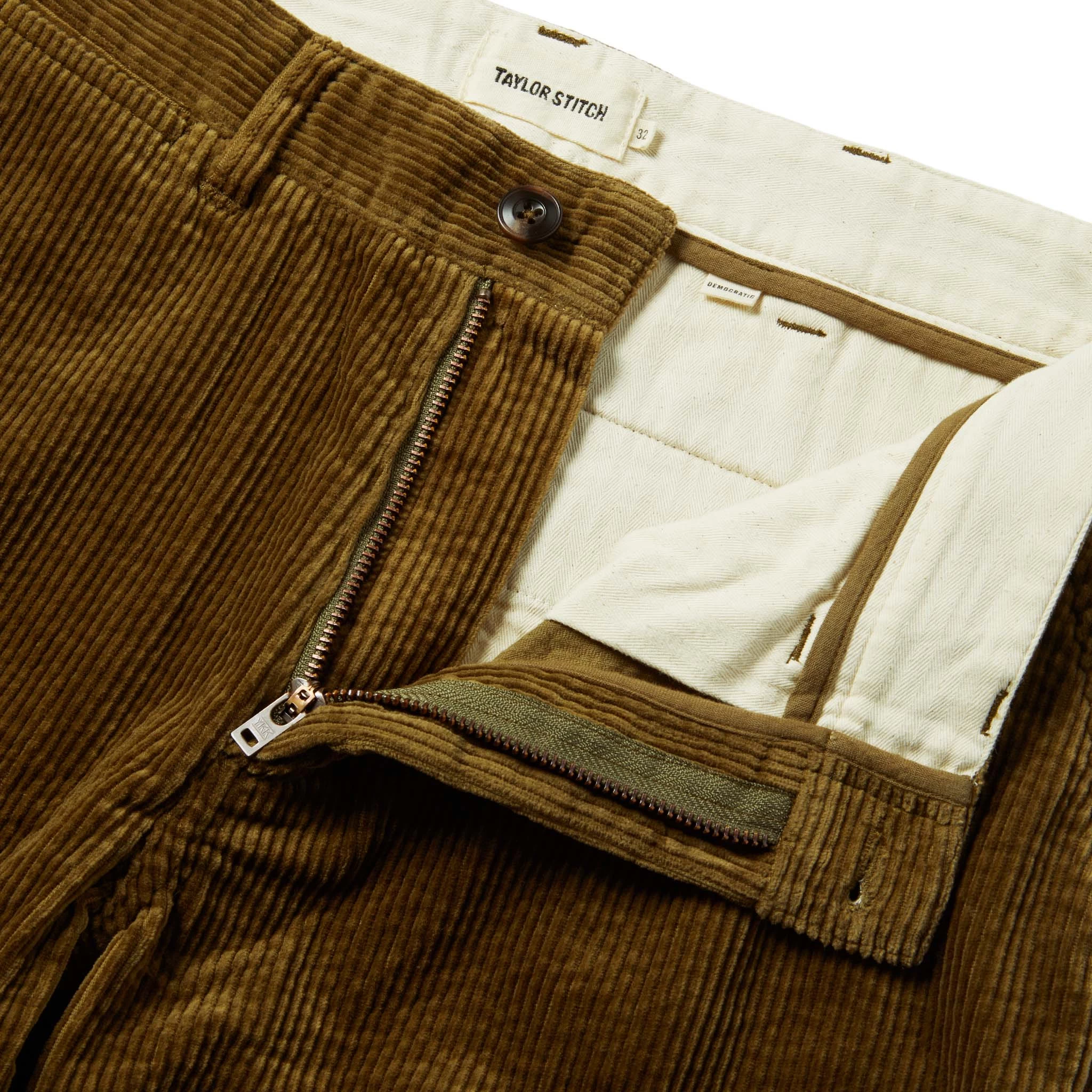 The Democratic Foundation Pant In Olive Cord - Image 7
