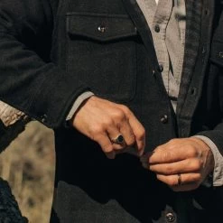 The Maritime Shirt Jacket In Navy Wool -Fashion Clothes instock m q421 maritime navywool 004