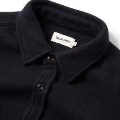 The Maritime Shirt Jacket In Navy Wool -Fashion Clothes instock m q421 maritime navywool 006