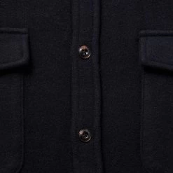 The Maritime Shirt Jacket In Navy Wool -Fashion Clothes instock m q421 maritime navywool 007