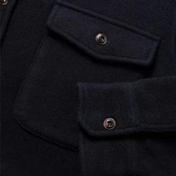 The Maritime Shirt Jacket In Navy Wool -Fashion Clothes instock m q421 maritime navywool 008