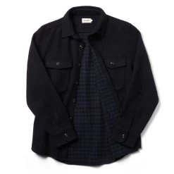 The Maritime Shirt Jacket In Navy Wool -Fashion Clothes instock m q421 maritime navywool 010