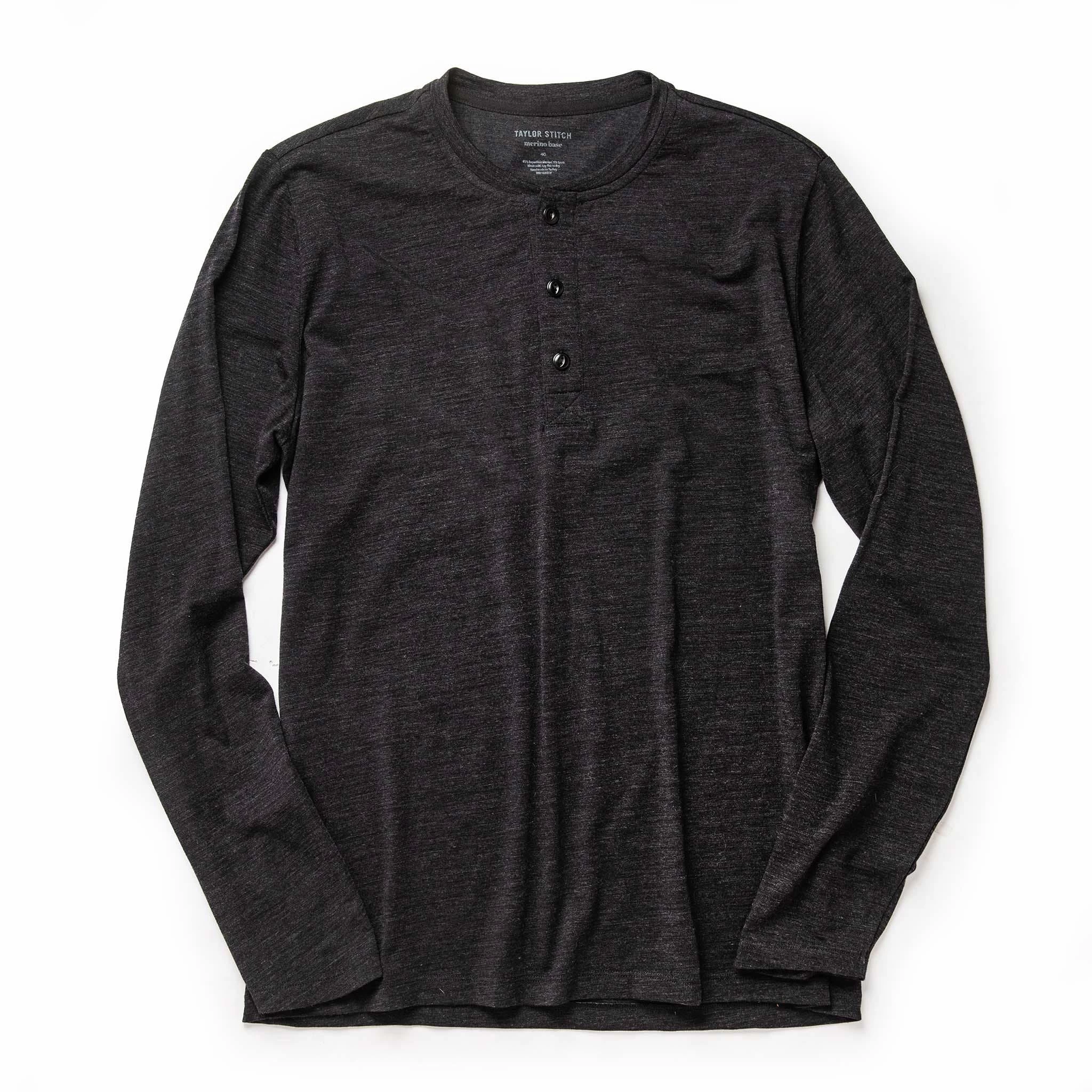 The Merino Henley In Heather Black 3 The Merino Henley In Heather Black