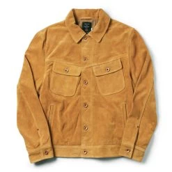 The Lined Long Haul Jacket In Sand Suede