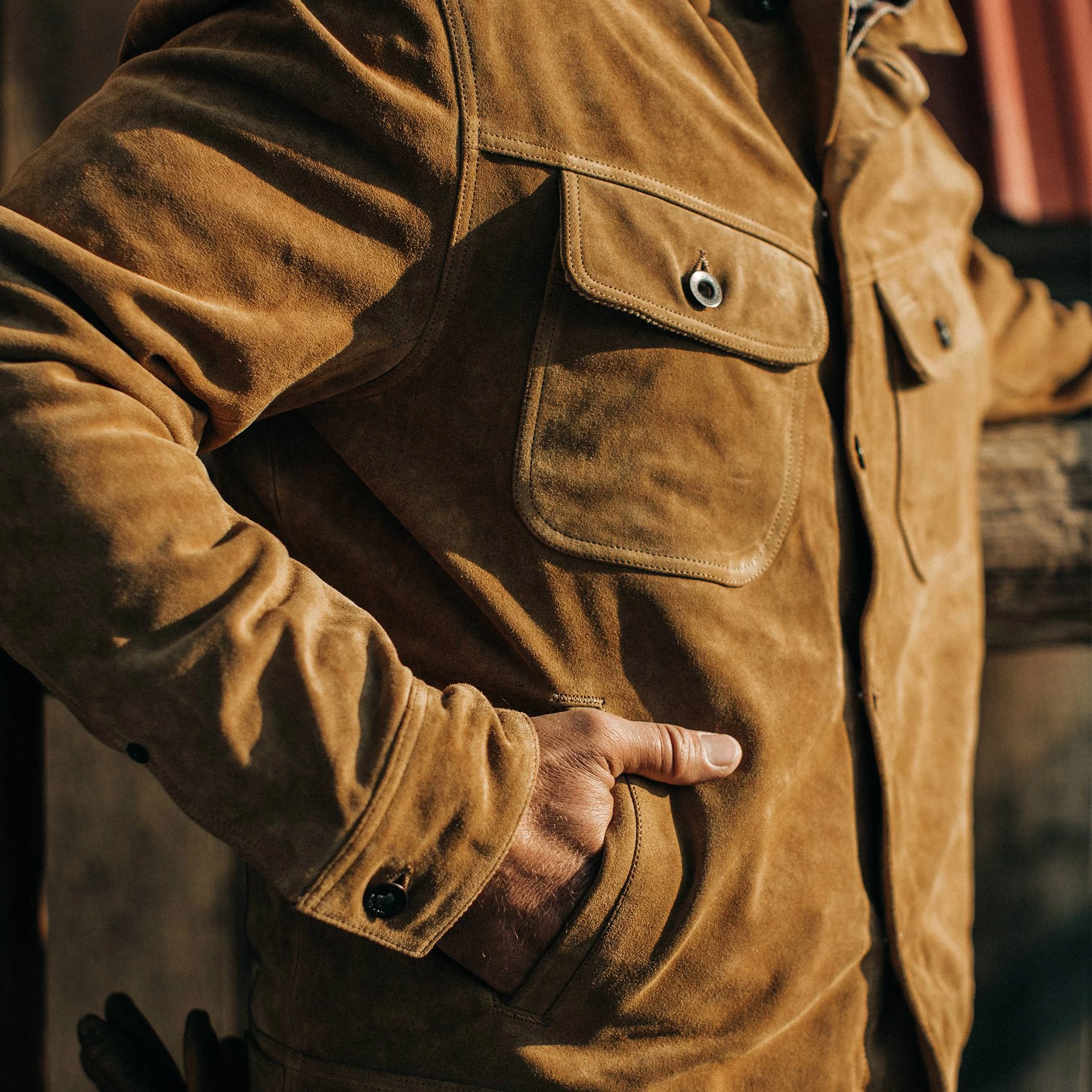 The Lined Long Haul Jacket In Sand Suede 5 The Lined Long Haul Jacket In Sand Suede - Image 3