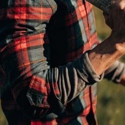 The Utility Shirt In Brushed Red Plaid -Fashion Clothes instock m q421 utility brushedredplaid 004