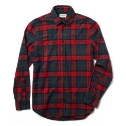 The Utility Shirt In Brushed Red Plaid -Fashion Clothes instock m q421 utility brushedredplaid 009