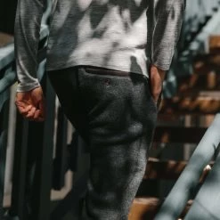 The Weekend Pant In Charcoal Herringbone Wool -Fashion Clothes instock m q421 weekendpant charcoal 004