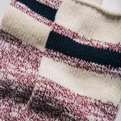 The Camp Sock In Heather Burgundy -Fashion Clothes instock m q422 CampSock HeatherBurgundy 003