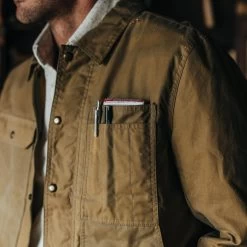 The Lined Longshore Jacket In Harvest Tan Waxed Canvas -Fashion Clothes instock m q422 LinedLongshore HarvestTan 002
