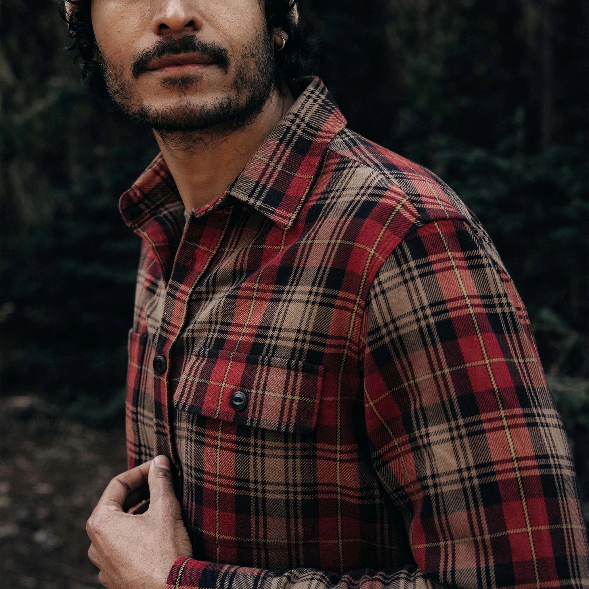The Moto Utility Shirt In Cardinal Plaid 5 The Moto Utility Shirt In Cardinal Plaid - Image 3