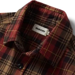 The Moto Utility Shirt In Cardinal Plaid 15 The Moto Utility Shirt In Cardinal Plaid -Fashion Clothes instock m q422 Moto Shirt Cardinal 005
