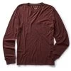 The Cotton Hemp Long Sleeve Tee In Burgundy -Fashion Clothes instock m q423 Cotton Hemp Long Sleeve Tee Burgundy 001