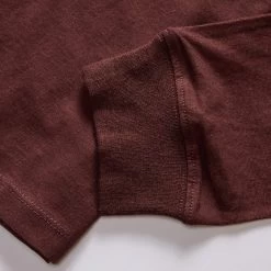 The Cotton Hemp Long Sleeve Tee In Burgundy -Fashion Clothes instock m q423 Cotton Hemp Long Sleeve Tee Burgundy 003