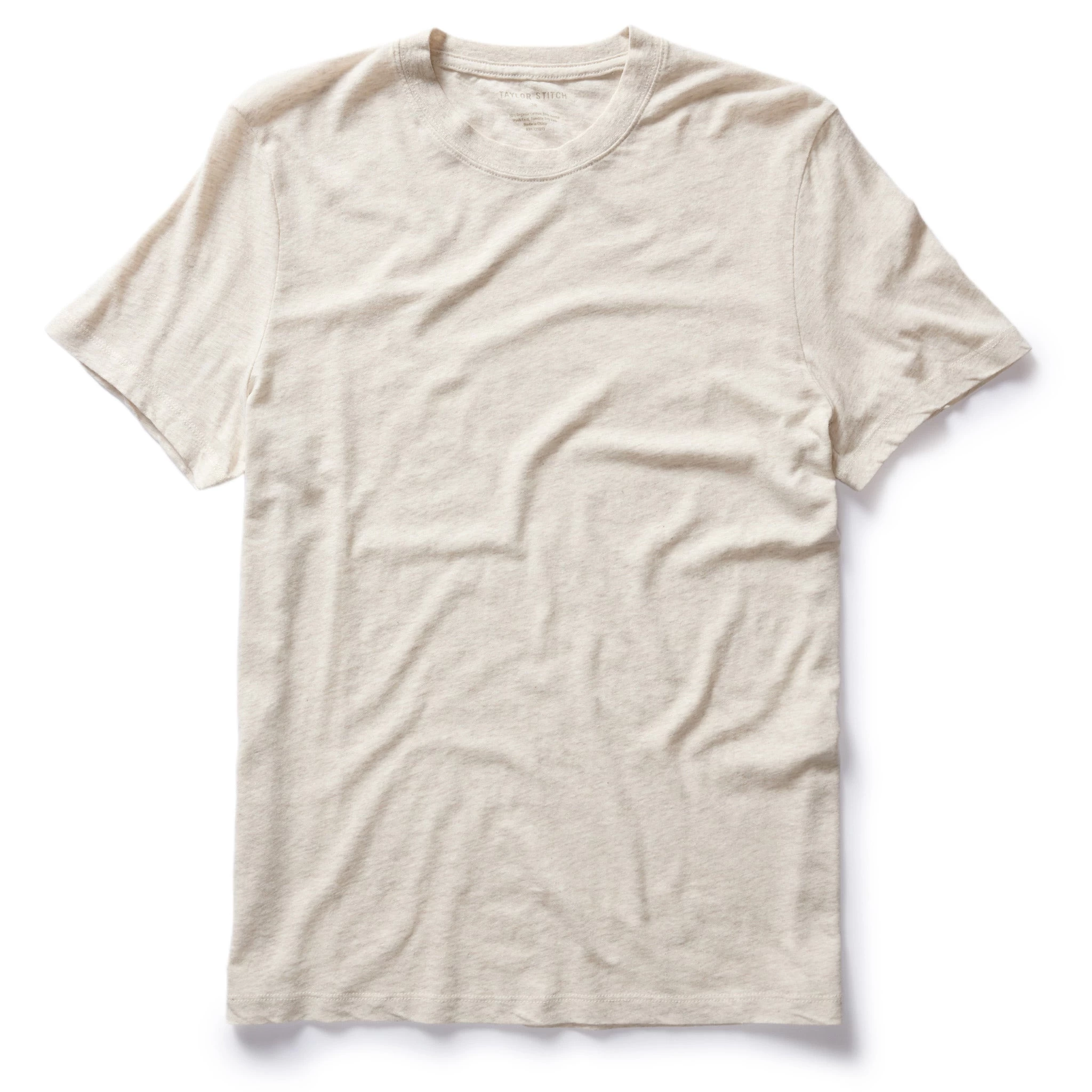 The Cotton Hemp Tee In Heathered Oat 3 The Cotton Hemp Tee In Heathered Oat